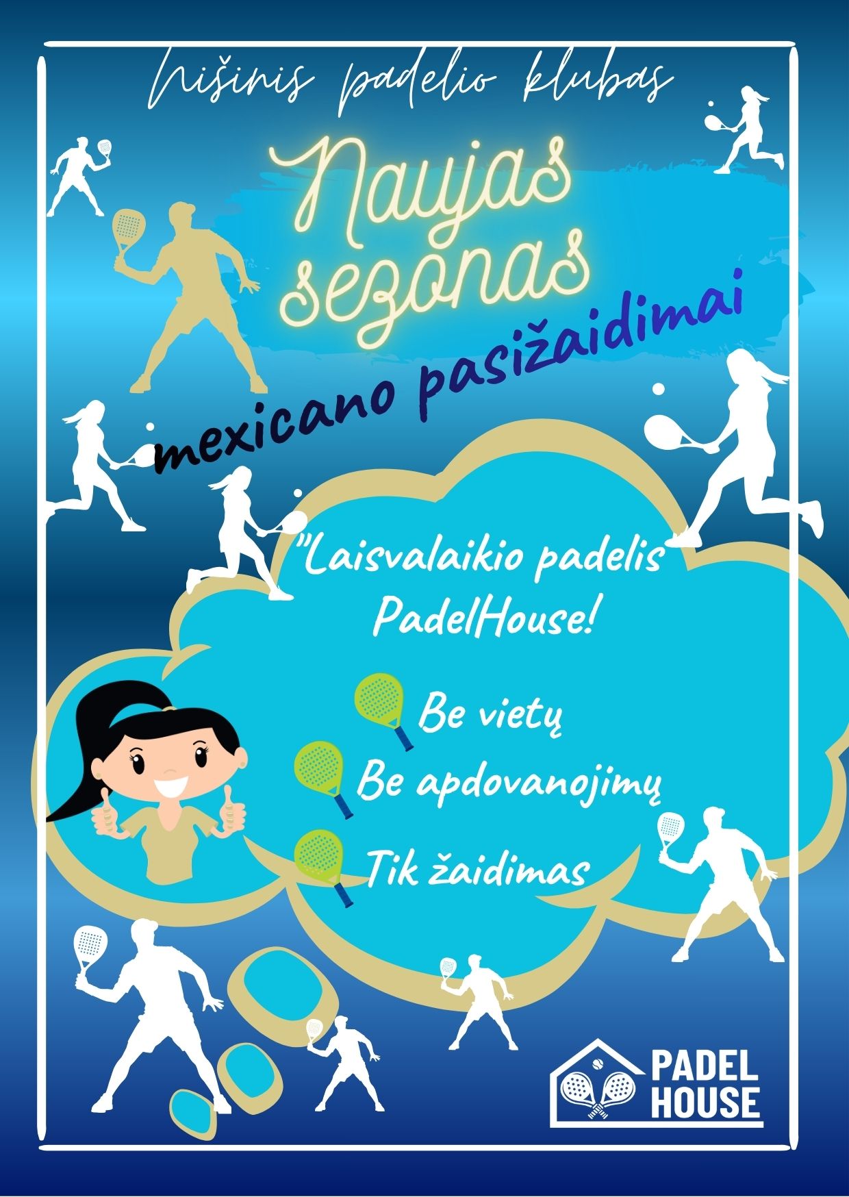 🏠PadelHouse C-/C merginų pasižaidimai Spalio 17d. šeštadienį 10-12val